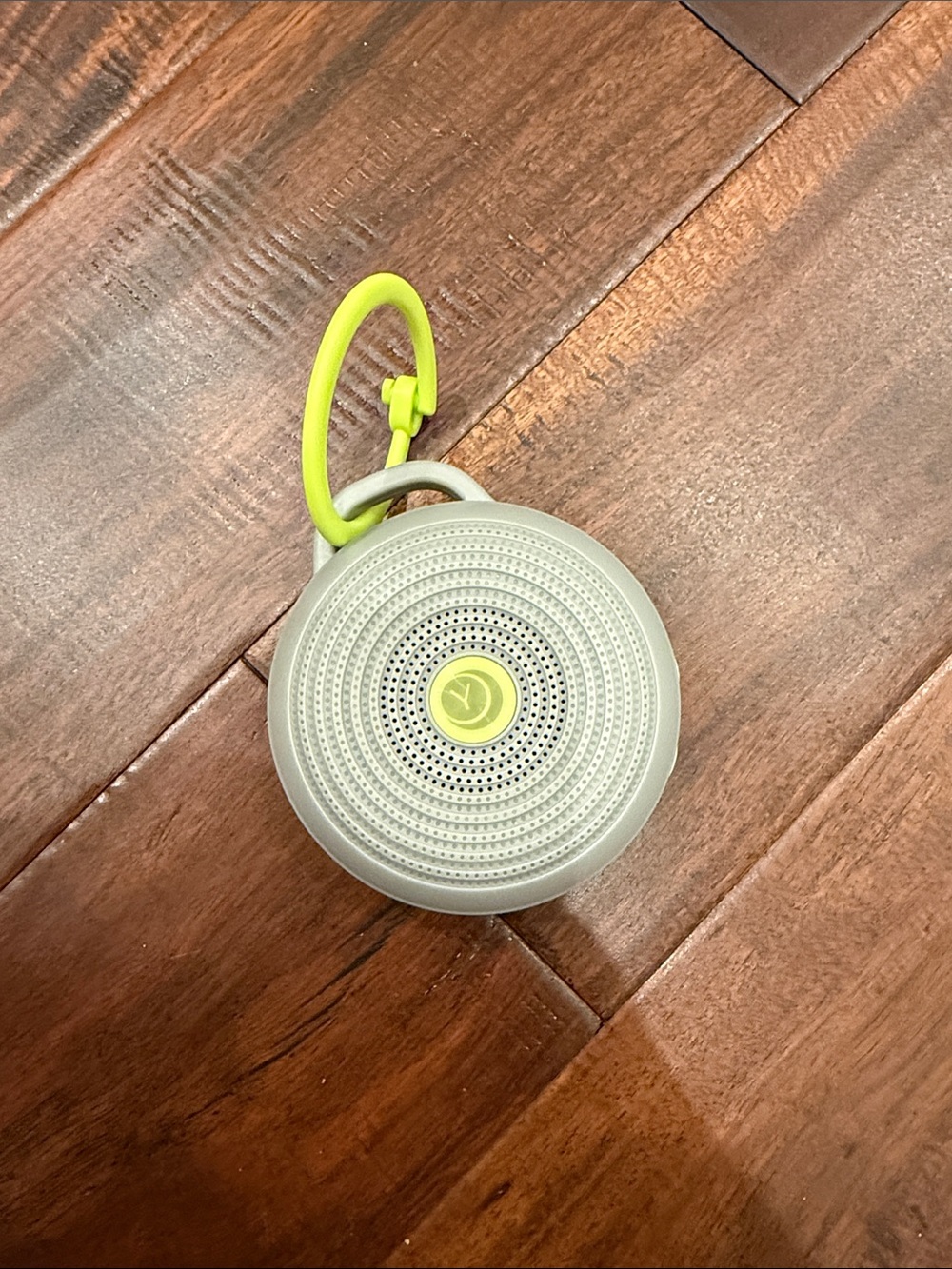 White Noise Machine in Light Gray with Yellow Accent